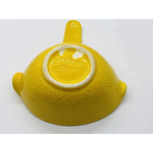 Vtg 1950's MCM Cardinal China Co USA Art Pottery Yellow Lemon Shaped Pourer - Picture 10 of 10